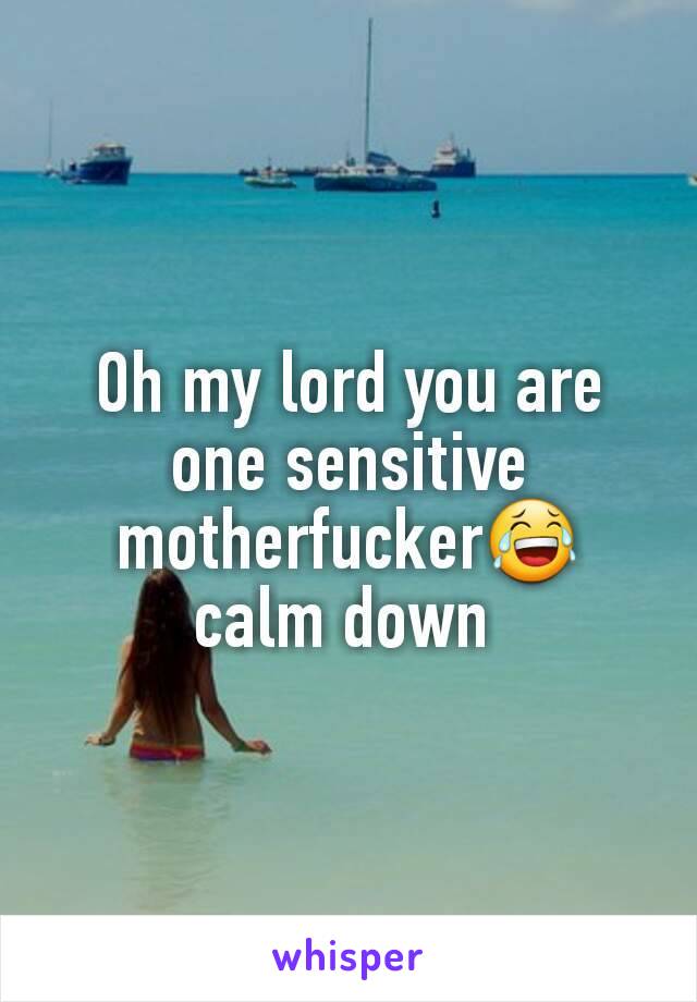 Oh my lord you are one sensitive motherfucker😂 calm down 