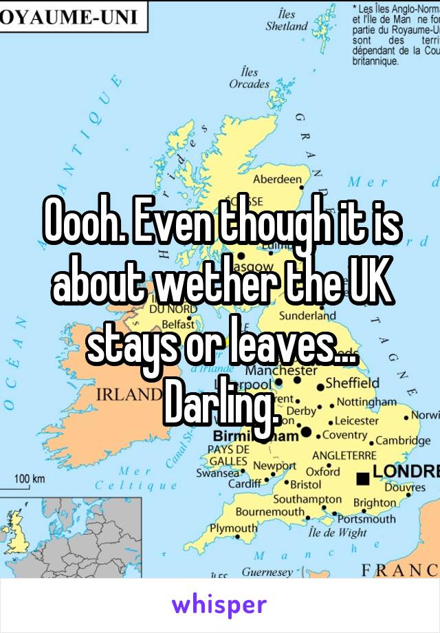 Oooh. Even though it is about wether the UK stays or leaves... Darling.