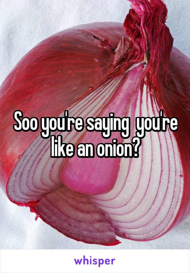 Soo you're saying  you're like an onion?