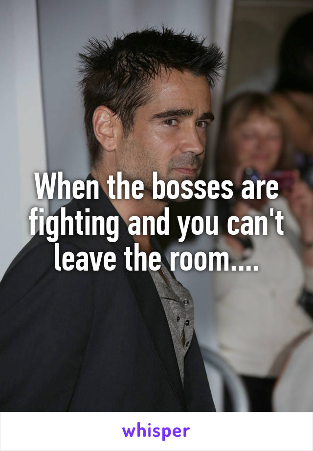 When the bosses are fighting and you can't leave the room....