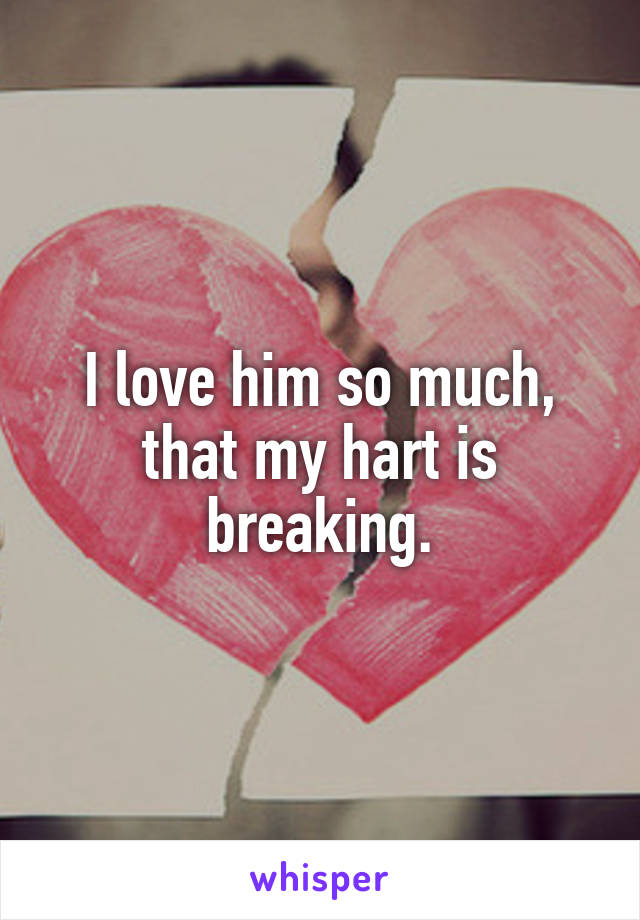 I love him so much,
that my hart is breaking.