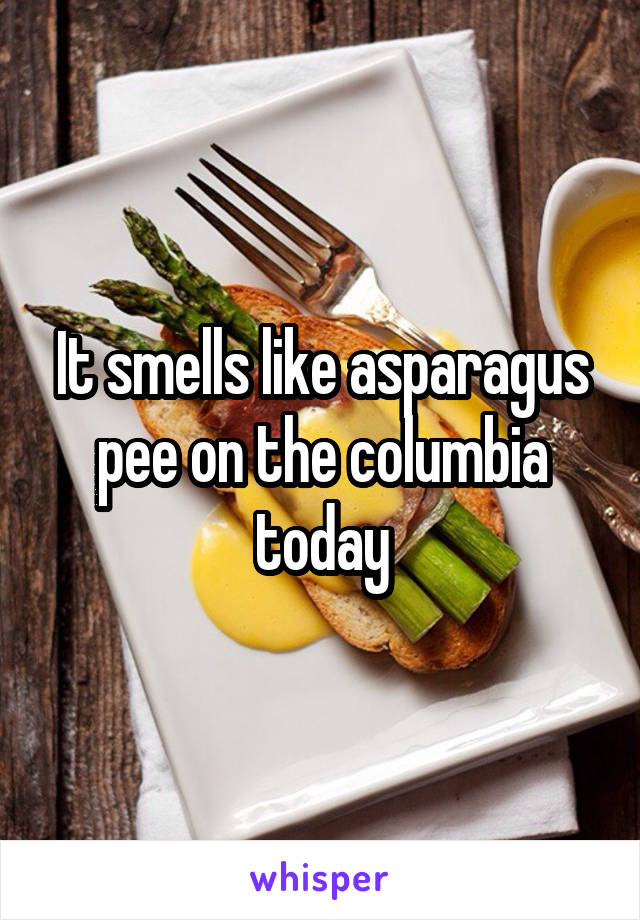 It smells like asparagus pee on the columbia today