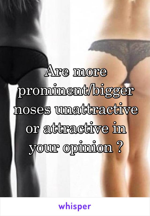 Are more prominent/bigger noses unattractive or attractive in your opinion ?