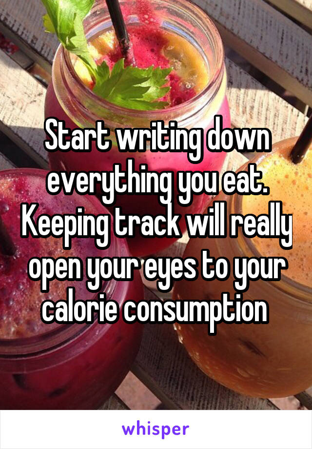 Start writing down everything you eat. Keeping track will really open your eyes to your calorie consumption 