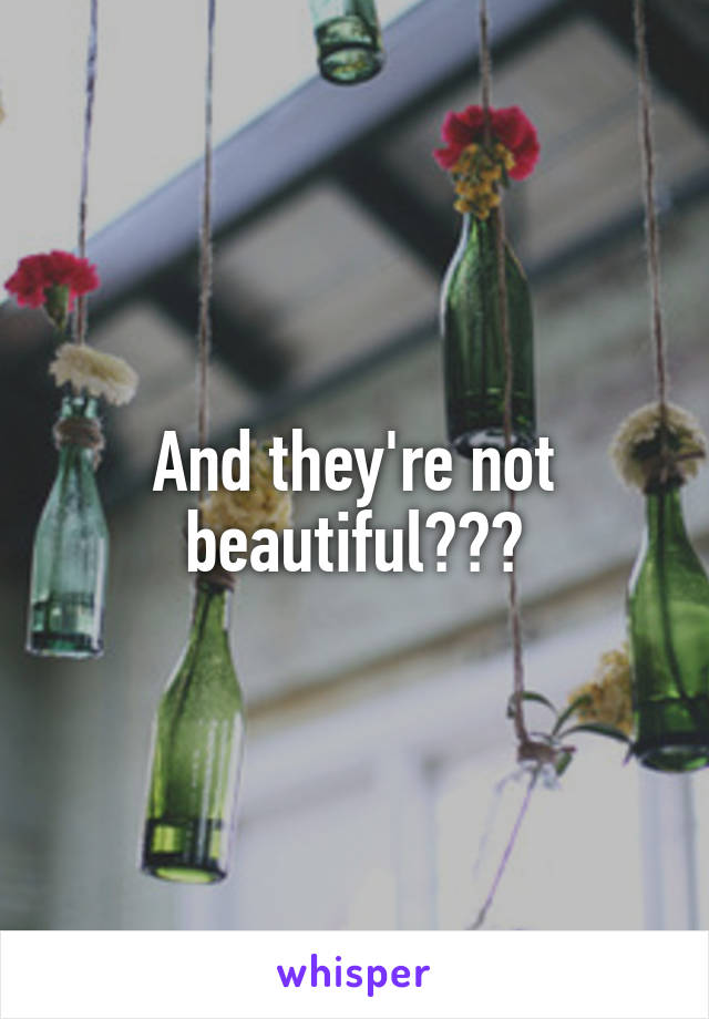 And they're not beautiful???
