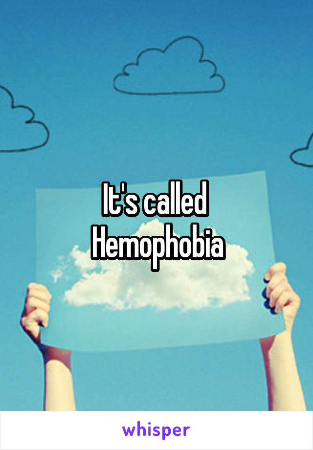 It's called 
Hemophobia