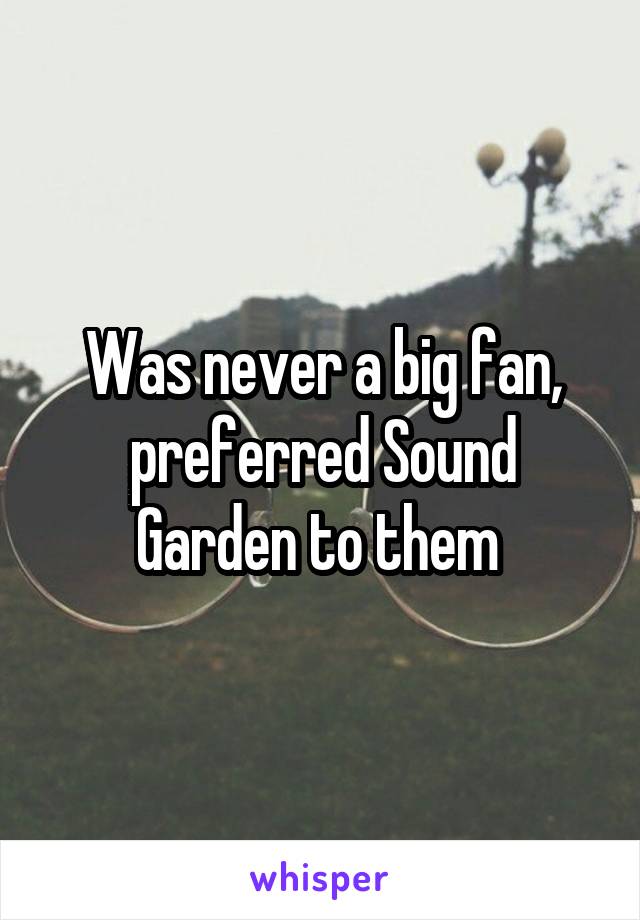 Was never a big fan, preferred Sound Garden to them 