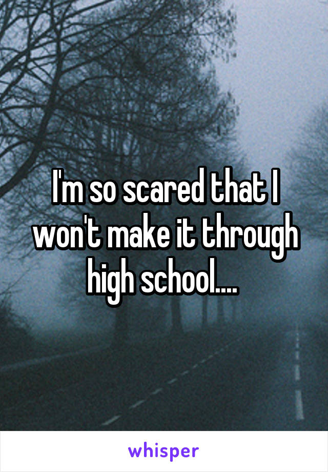 I'm so scared that I won't make it through high school.... 