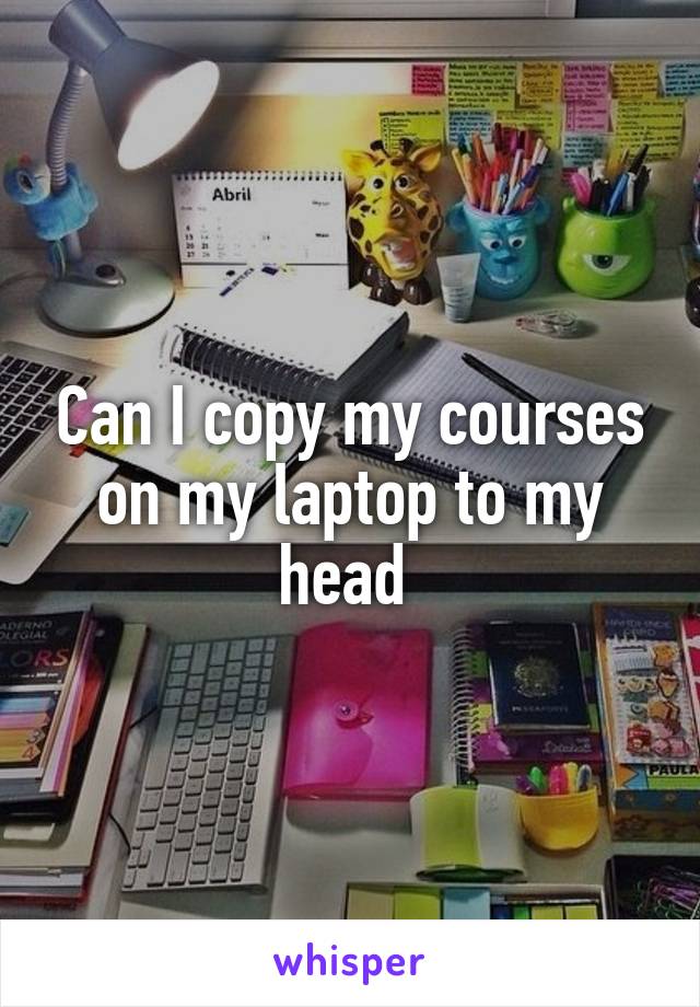 Can I copy my courses on my laptop to my head 