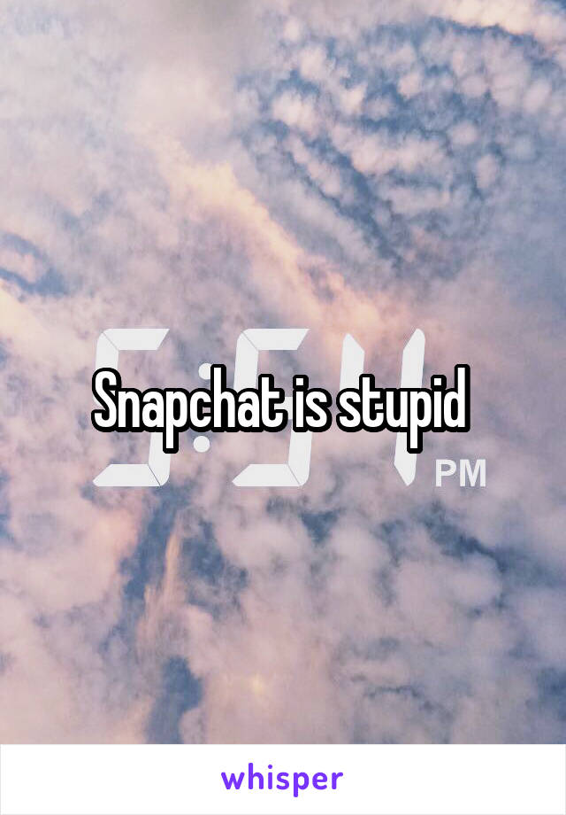 Snapchat is stupid 