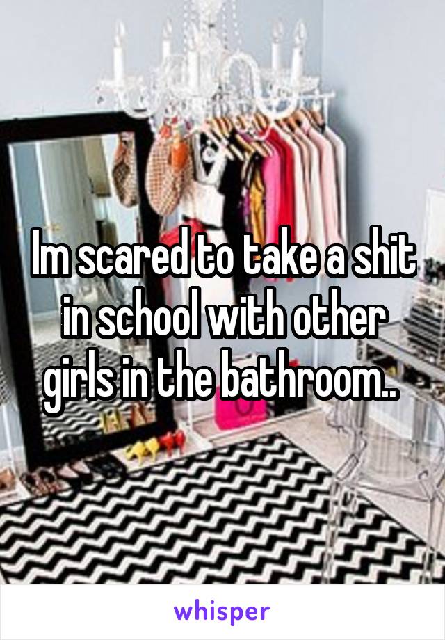 Im scared to take a shit in school with other girls in the bathroom.. 
