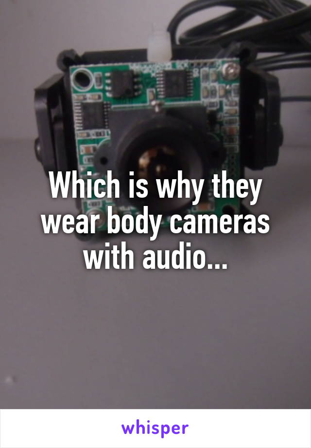 Which is why they wear body cameras with audio...
