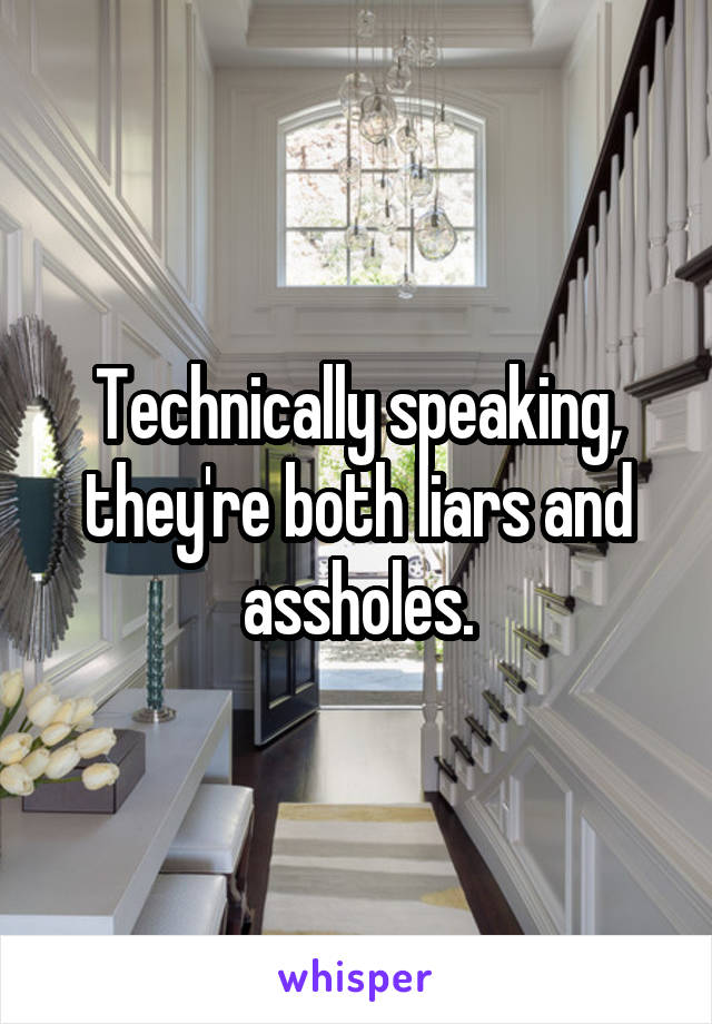 Technically speaking, they're both liars and assholes.