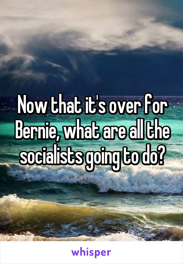 Now that it's over for Bernie, what are all the socialists going to do?