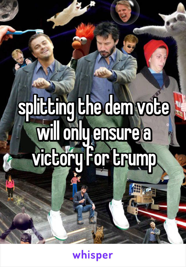 splitting the dem vote will only ensure a victory for trump