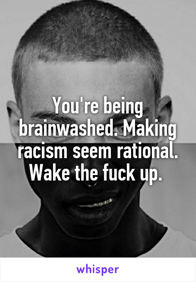 You're being brainwashed. Making racism seem rational. Wake the fuck up. 