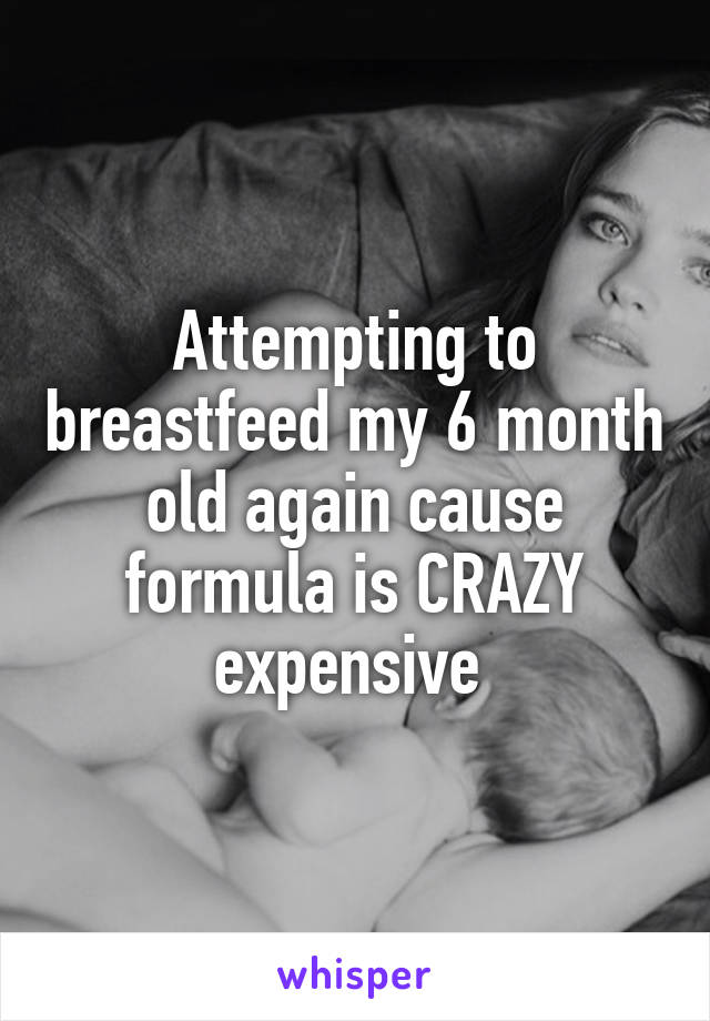 Attempting to breastfeed my 6 month old again cause formula is CRAZY expensive 