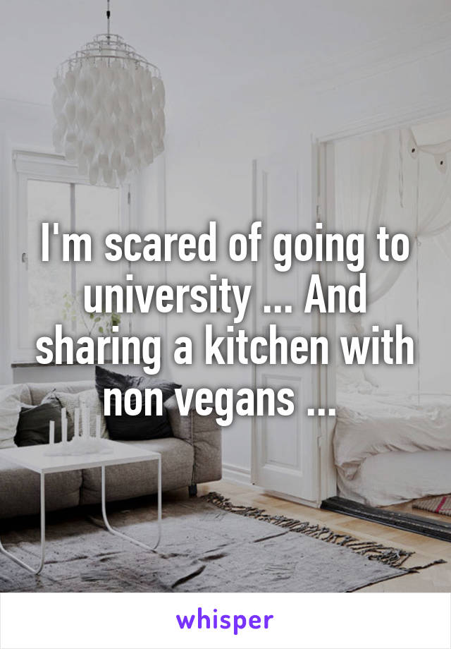 I'm scared of going to university ... And sharing a kitchen with non vegans ... 