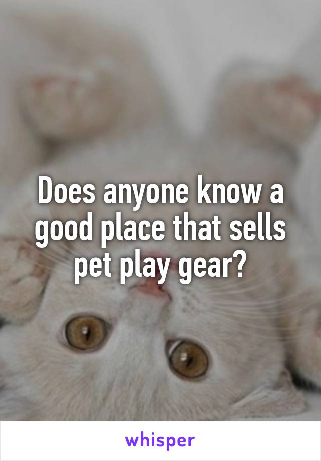 Does anyone know a good place that sells pet play gear?