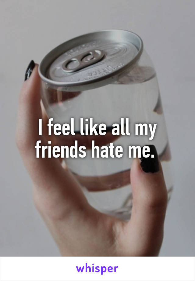 I feel like all my friends hate me. 