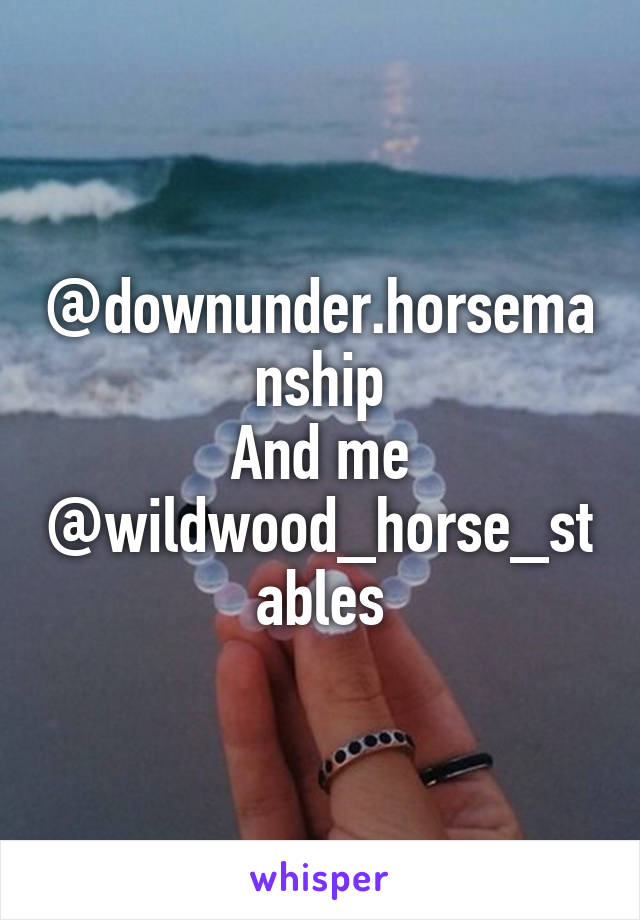 @downunder.horsemanship
And me @wildwood_horse_stables