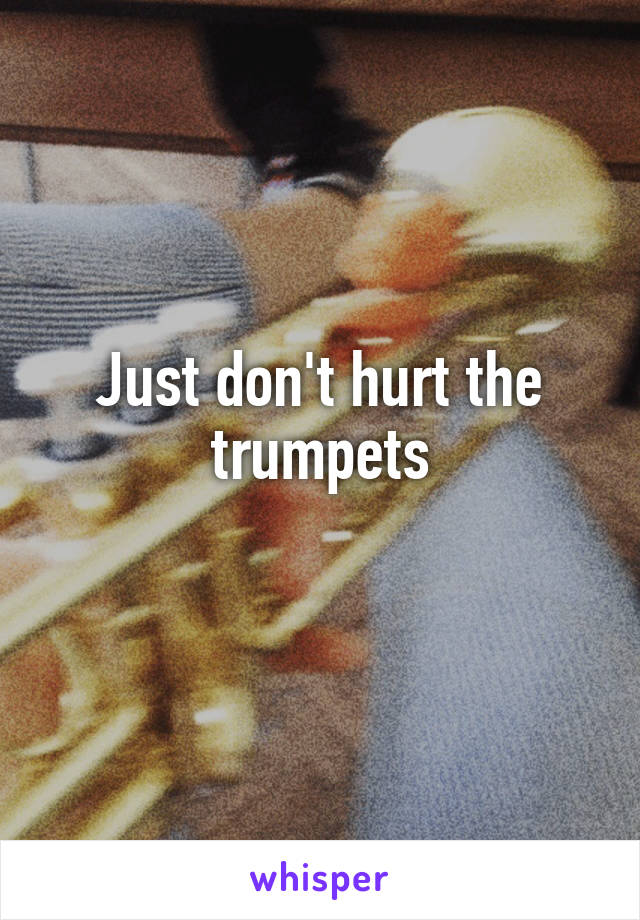 Just don't hurt the trumpets
