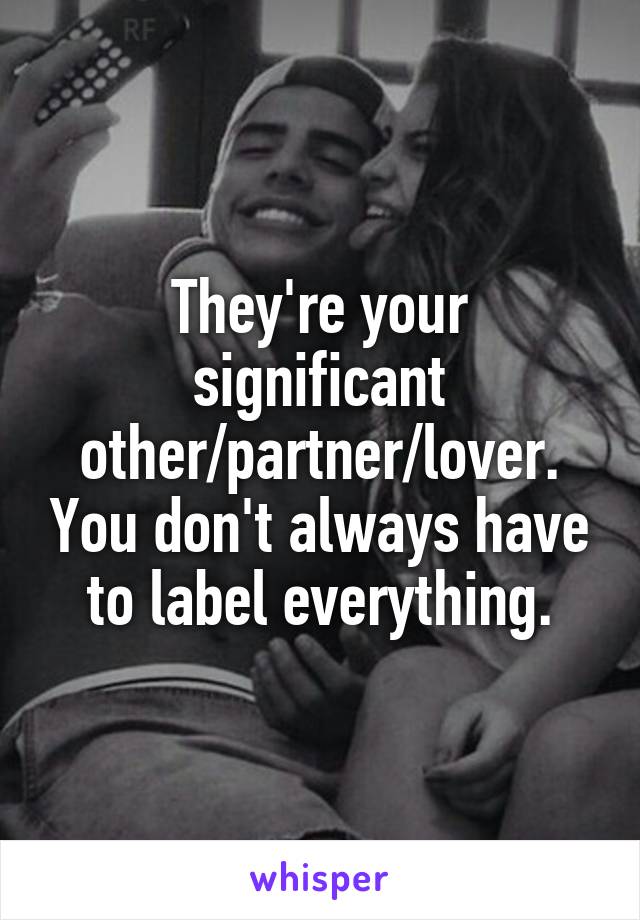 They're your significant other/partner/lover. You don't always have to label everything.