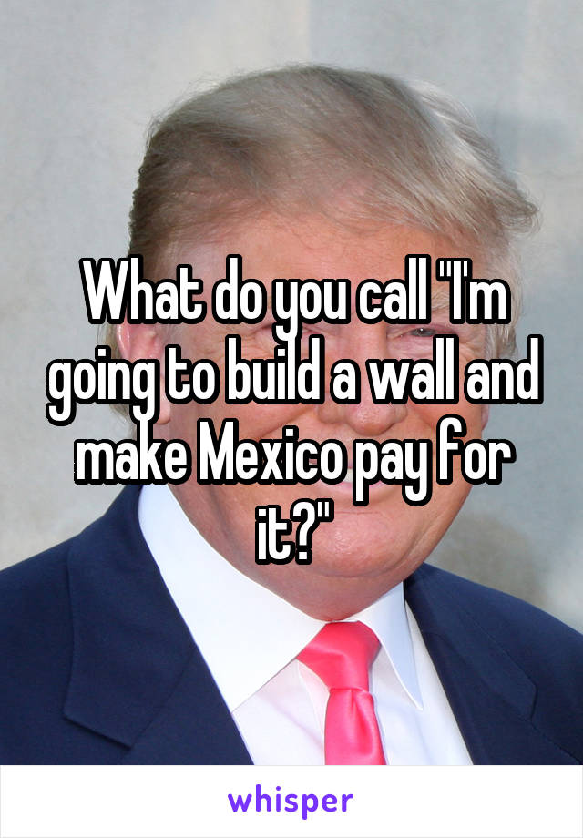 What do you call "I'm going to build a wall and make Mexico pay for it?"