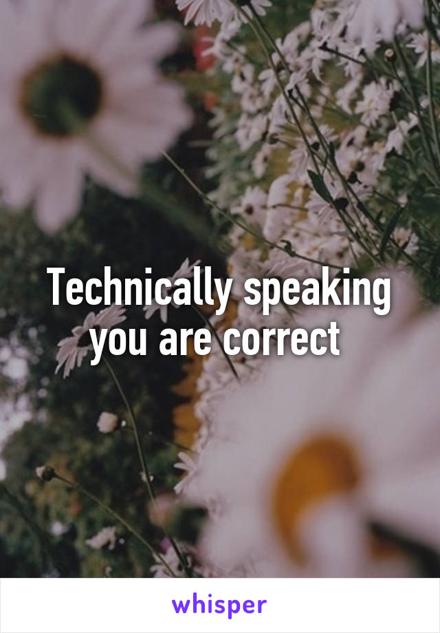 Technically speaking you are correct 