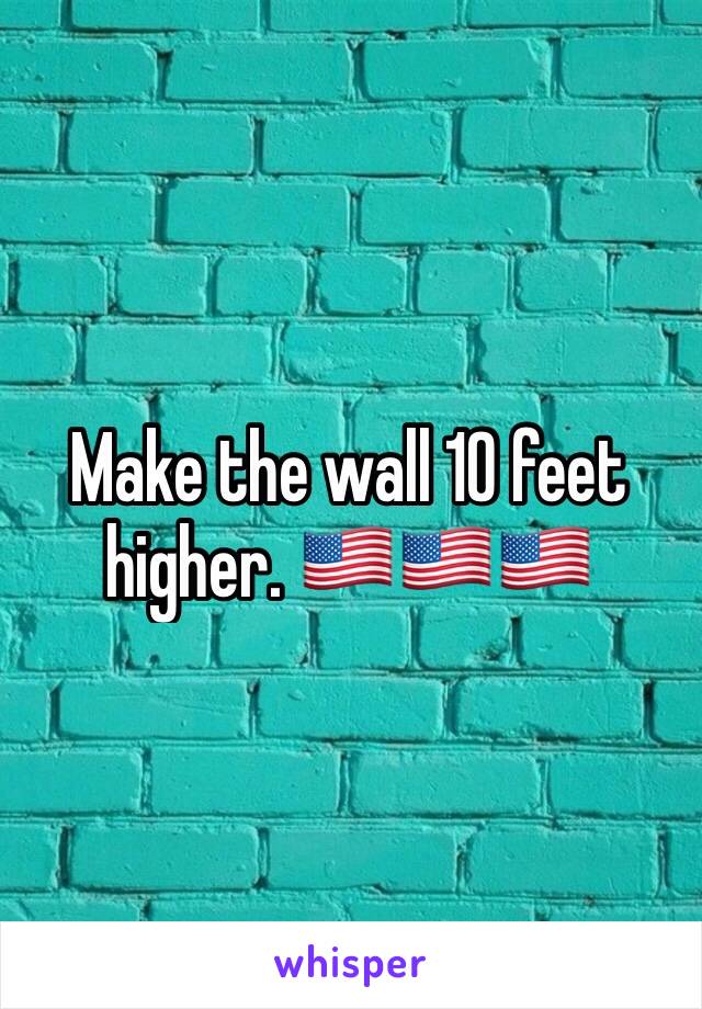 Make the wall 10 feet higher. 🇺🇸🇺🇸🇺🇸