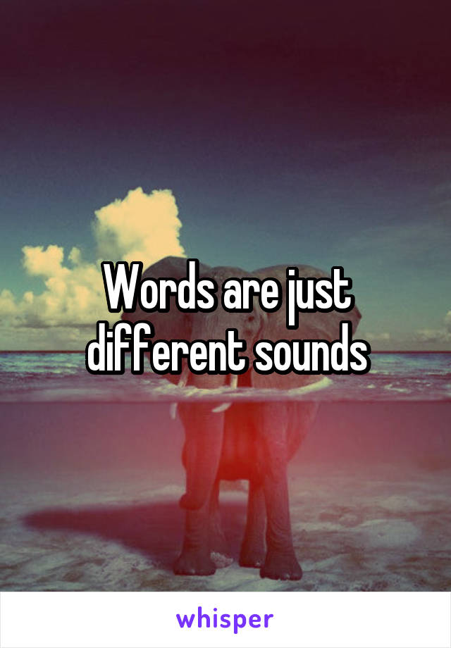 Words are just different sounds