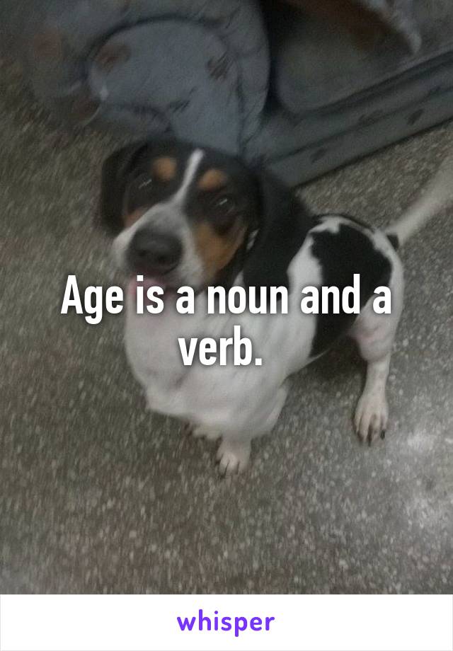 Age is a noun and a verb. 