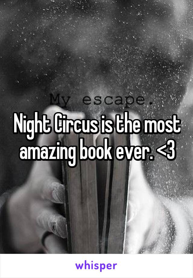 Night Circus is the most amazing book ever. <3