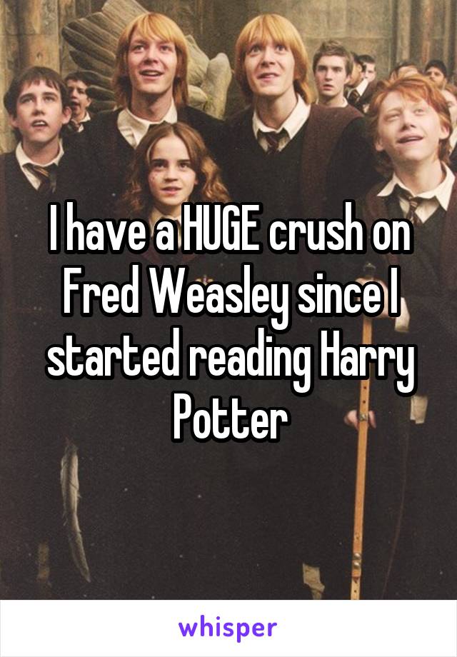 I have a HUGE crush on Fred Weasley since I started reading Harry Potter