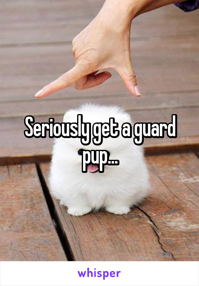 Seriously get a guard pup...