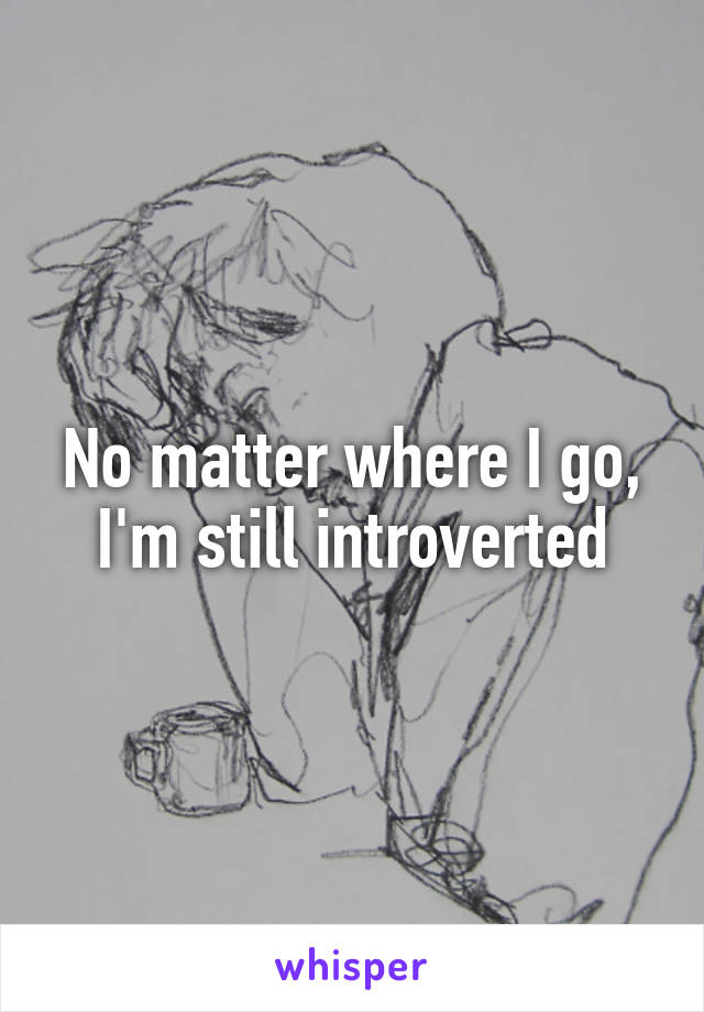 No matter where I go, I'm still introverted