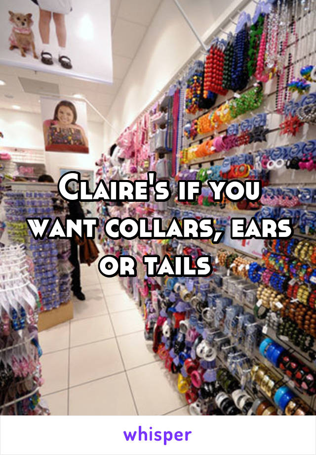 Claire's if you want collars, ears or tails 
