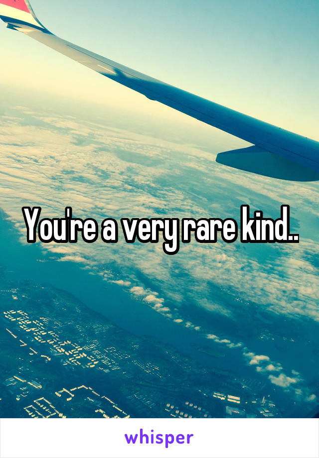 You're a very rare kind..