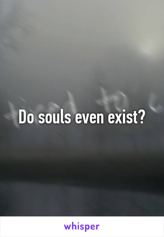Do souls even exist?