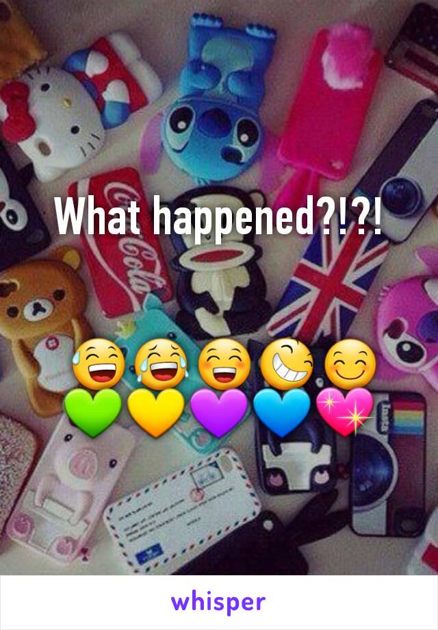 What happened?!?!


 😅😂😁😆😊💚💛💜💙💖