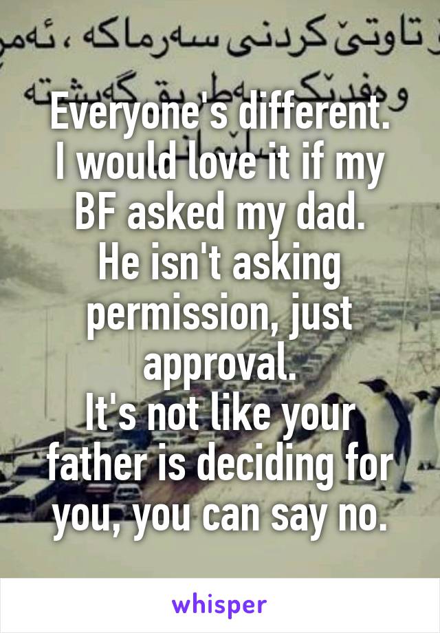 Everyone's different.
I would love it if my BF asked my dad.
He isn't asking permission, just approval.
It's not like your father is deciding for you, you can say no.