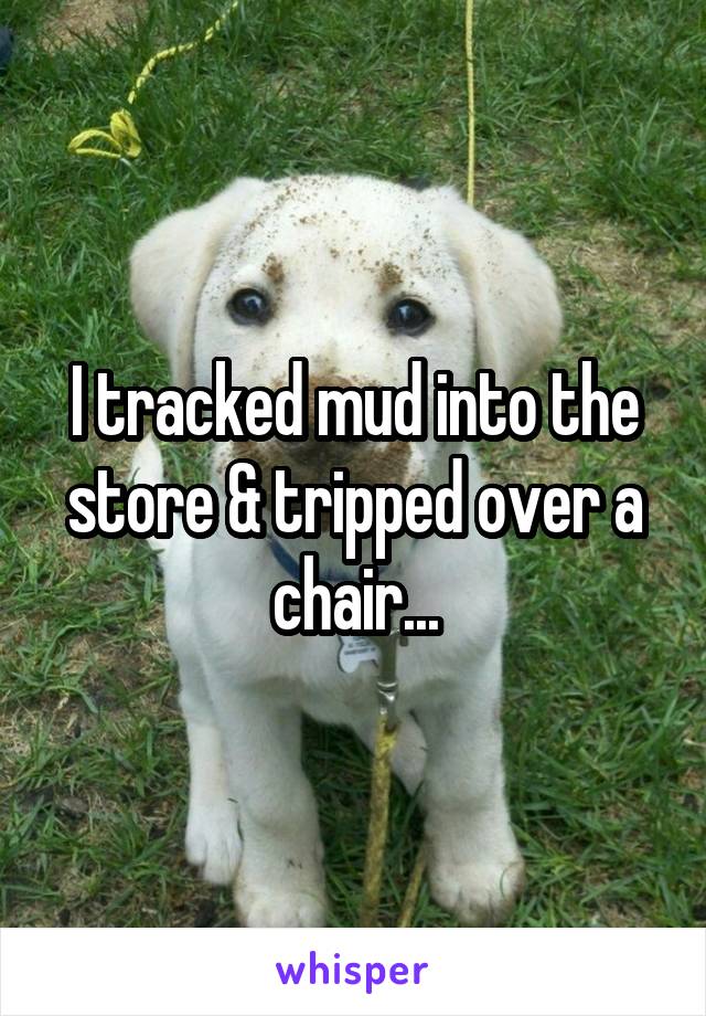 I tracked mud into the store & tripped over a chair...