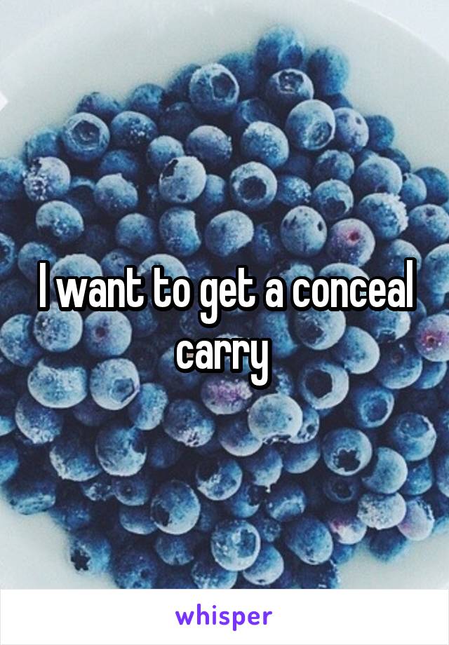 I want to get a conceal carry 