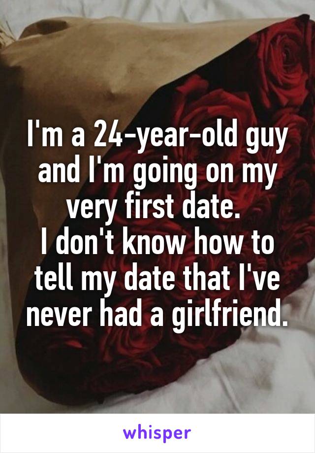 I'm a 24-year-old guy and I'm going on my very first date. 
I don't know how to tell my date that I've never had a girlfriend.