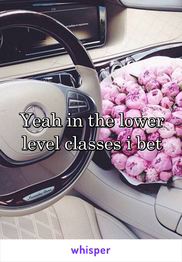 Yeah in the lower level classes i bet