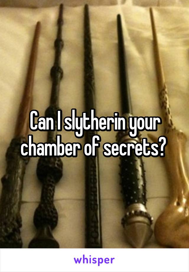 Can I slytherin your chamber of secrets? 