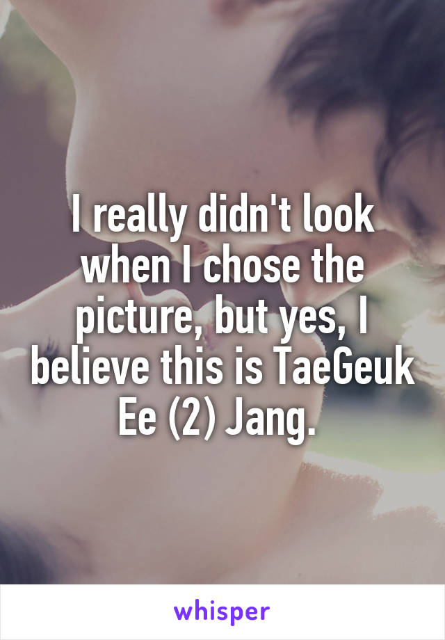 I really didn't look when I chose the picture, but yes, I believe this is TaeGeuk Ee (2) Jang. 