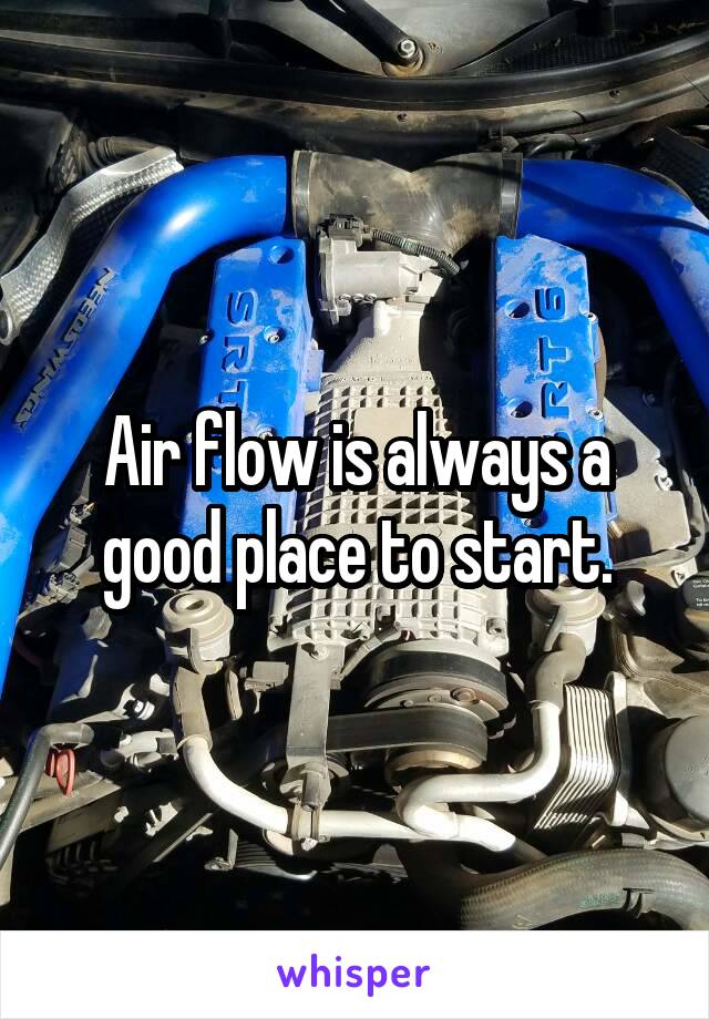 Air flow is always a good place to start.