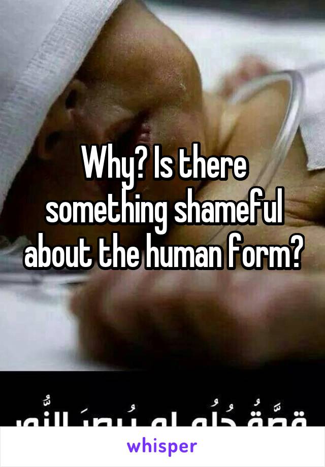 Why? Is there something shameful about the human form? 