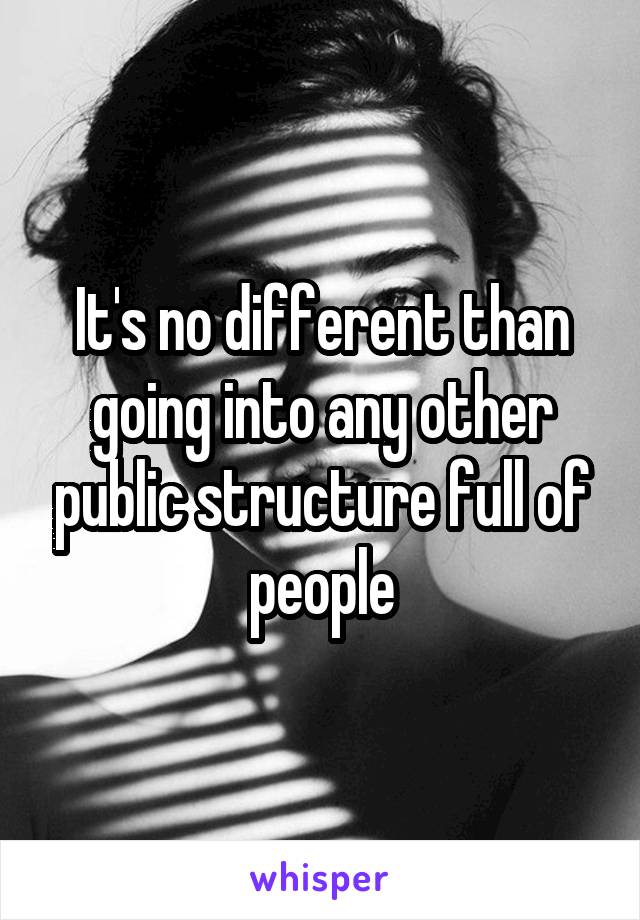 It's no different than going into any other public structure full of people